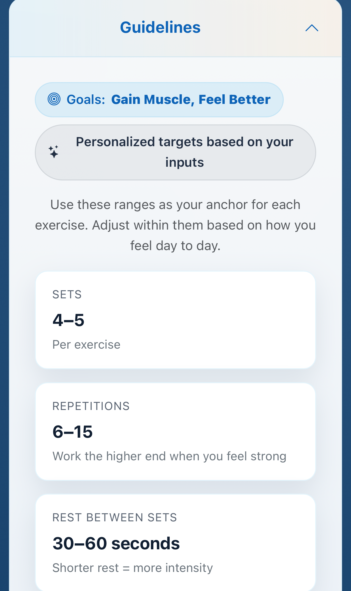 Form showing readiness questions and personal notes