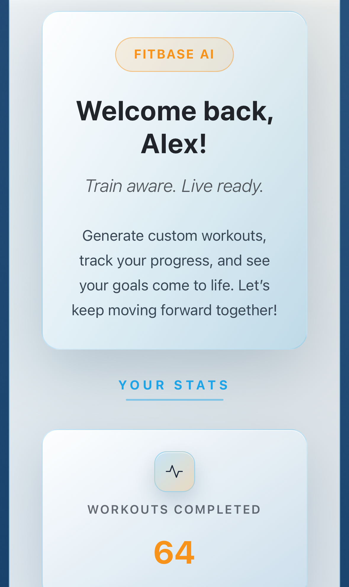 Preview of the FitBaseAI workout builder interface